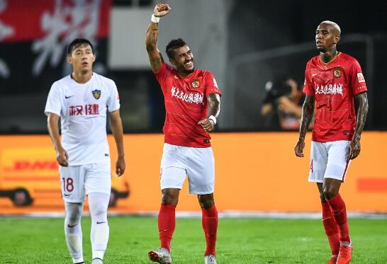 广州恒大5-0天津权健 塔利斯卡保利尼奥梅开二度